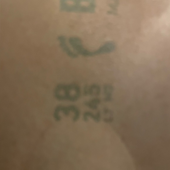 White floral Birkenstocks, lightly worn. - Picture 4 of 4